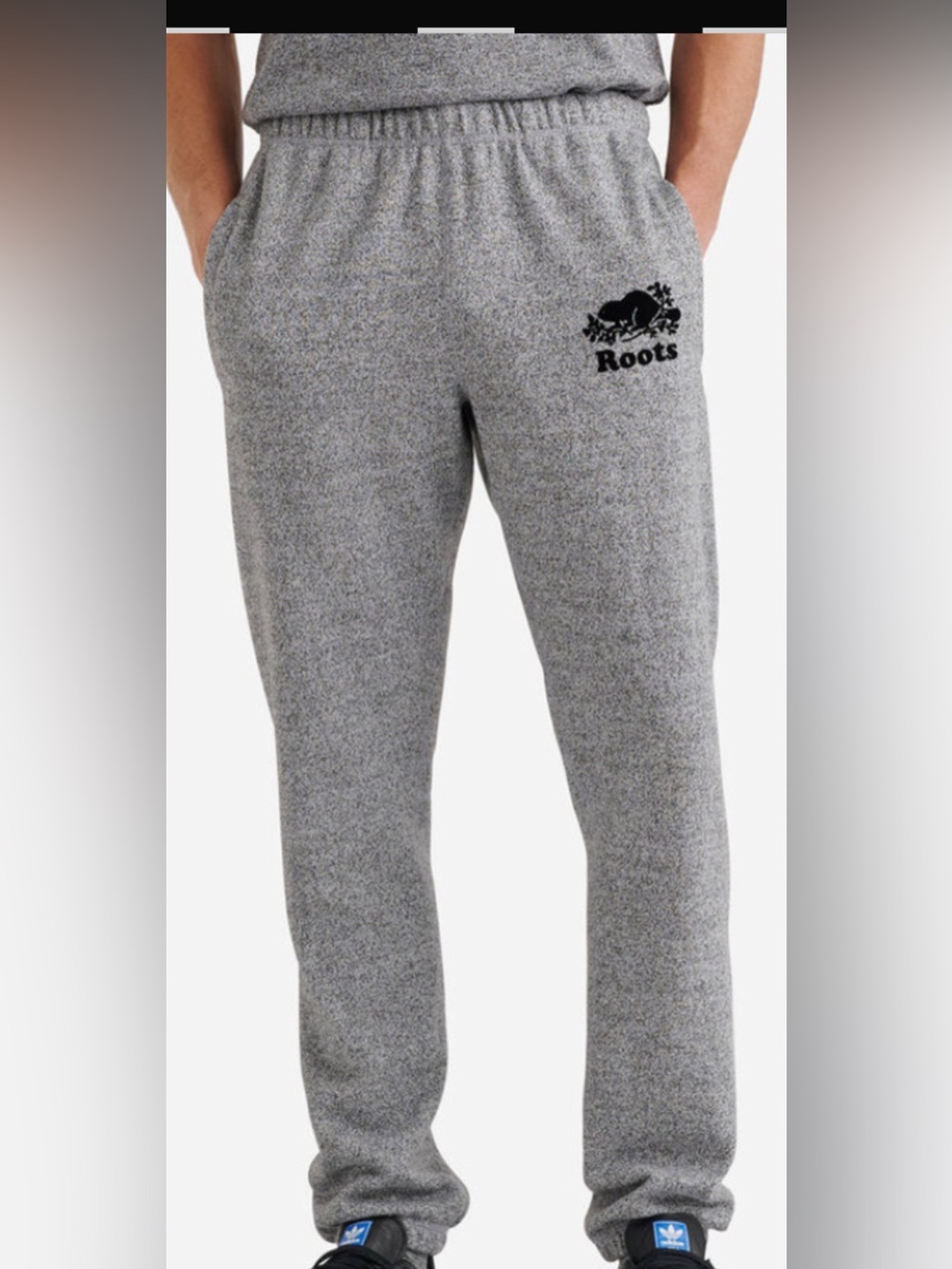 Roots Men's Grey Sweatpants Joggers with Logo